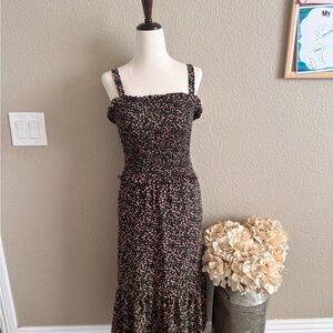 Floral Black Midi Dress